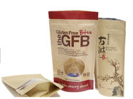 Brown Paper Sealable Food Bags ISO 9001 Certification With Zipper On Top